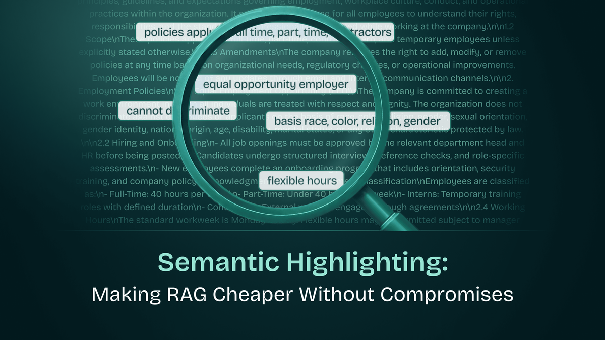 Semantic Highlighting: Making RAG Cheaper Without Compromises